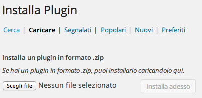 caricare plugin